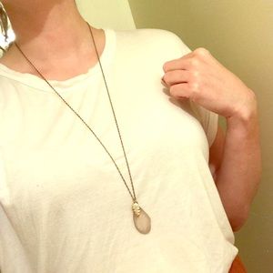 Long Gold Crystal Necklace